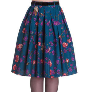 Hell Bunny Woodland skirt teal XL